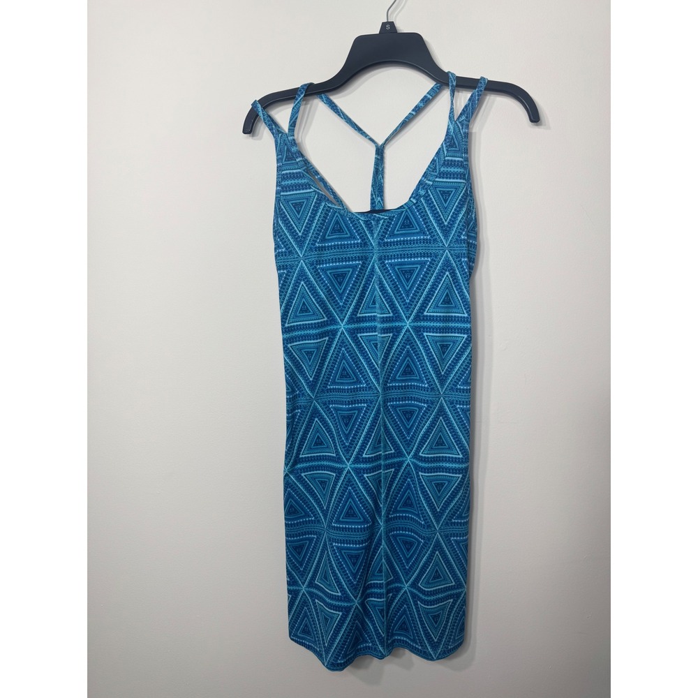 Patagonia Kamala Strappy Dress Blue Geometric Triangle Print Built-in Bra XS